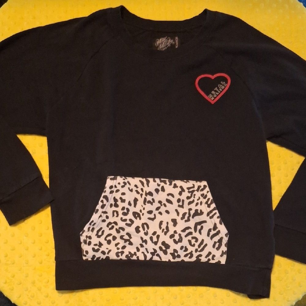 Metal Mulisha Black Kids Sweatshirt with Heart Patch